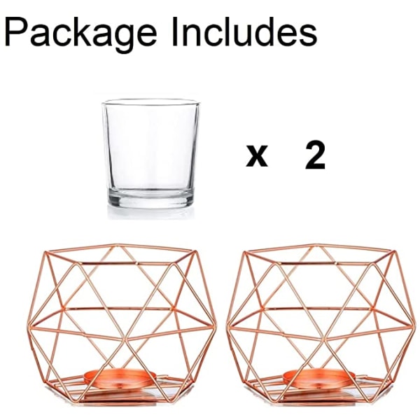Guld Lysestage - Sæt med 2 (Rose Gold) Bryllupscenterpiece Cand