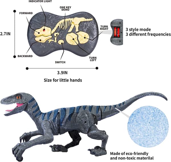 Fjernstyrte dinosaurleker for barn, 2.4G elektronisk RC