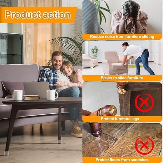 16 opgraderede transparente møbelmåtter (egnet til Φ: 3-4,5 cm)