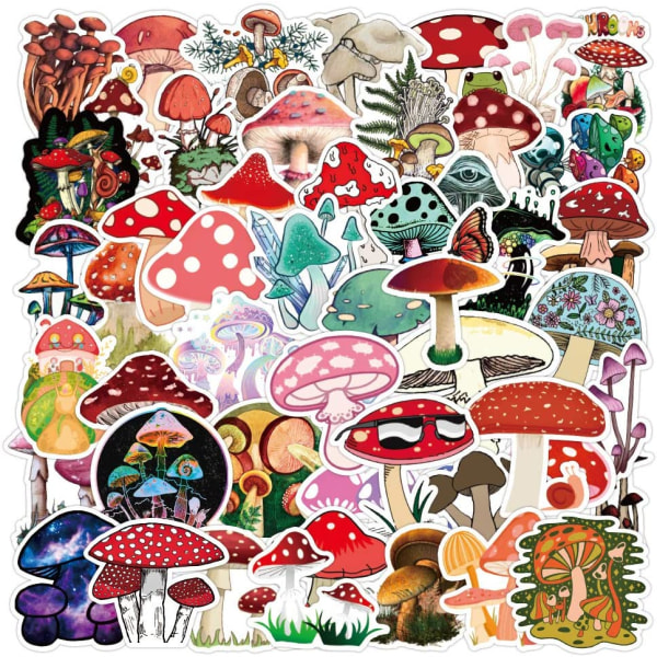 100pcs Aesthetic Mushroom Stickers Pack for Water Bottle, Mushro