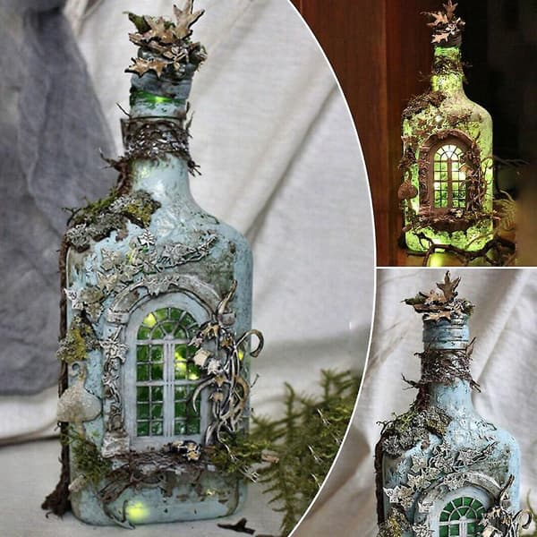 Glødende vinflaskeharpiksdekorasjon Hjemmehåndverk Gløder Ornamenter