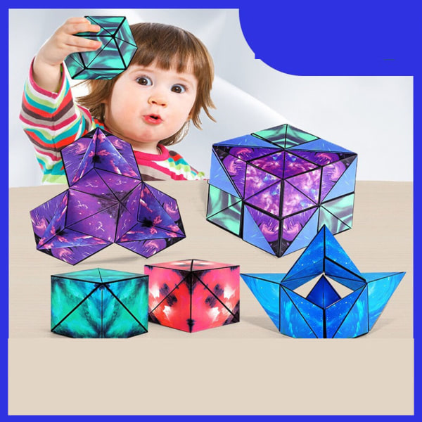 Konstant skiftende tredimensionel magnetisk 3D Rubiks terning (