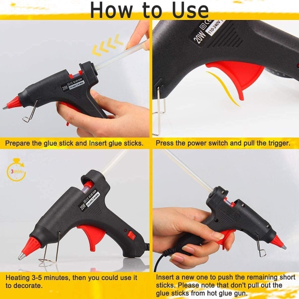 20W Hot Glue Gun, Uppdaterad version Limpistol Set & Pack DIY and