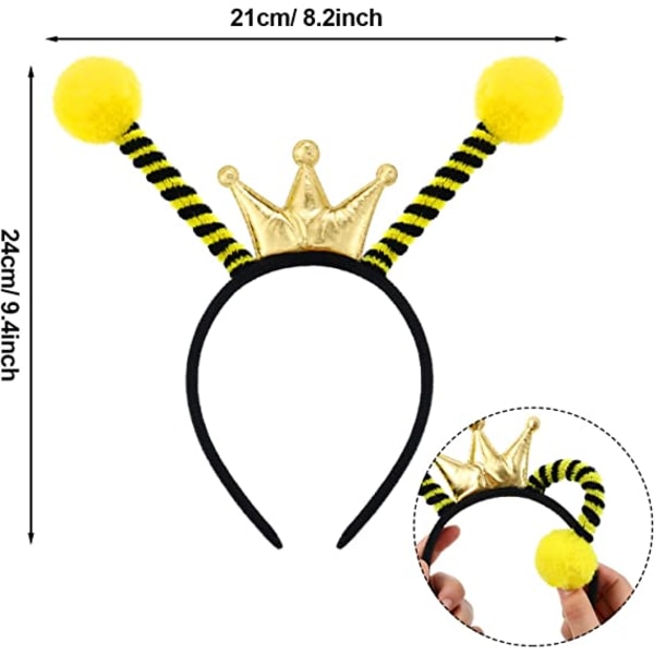 Bee Costume Bee Ladybug Antenne Pannebånd og briller Se