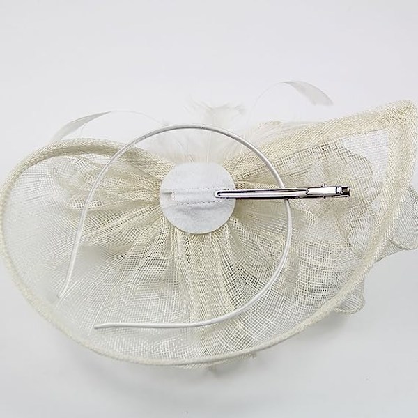 Elegant Dame Fascinator Hat Brude Fjer Hårklemme Royal Ascot