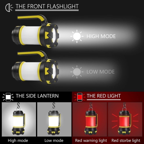 Vihreä ladattava LED-lyhty, 1000 lumenia 360° leirintälamppu, R