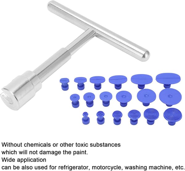Dent Puller, Dent Puller Kit, Slide Hammer T-Bar Værktøj med 18 Dent Fjernelse Faner