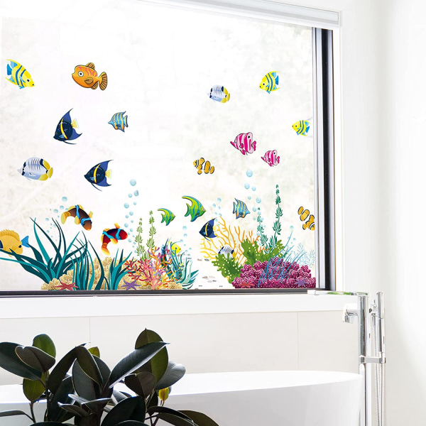 veggklistremerker for barn UNDERWATER WORLD 1 (130x42 cm) I fish aquariu