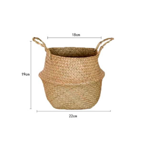 Bärbar vävd förvaringskorg - originalfärg - 22*19*18cm - 1 styck