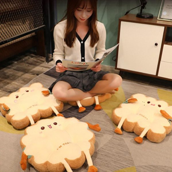Söt Toastkudde Mjuk Soffa Kudde Stol Kudde Plysch Cush