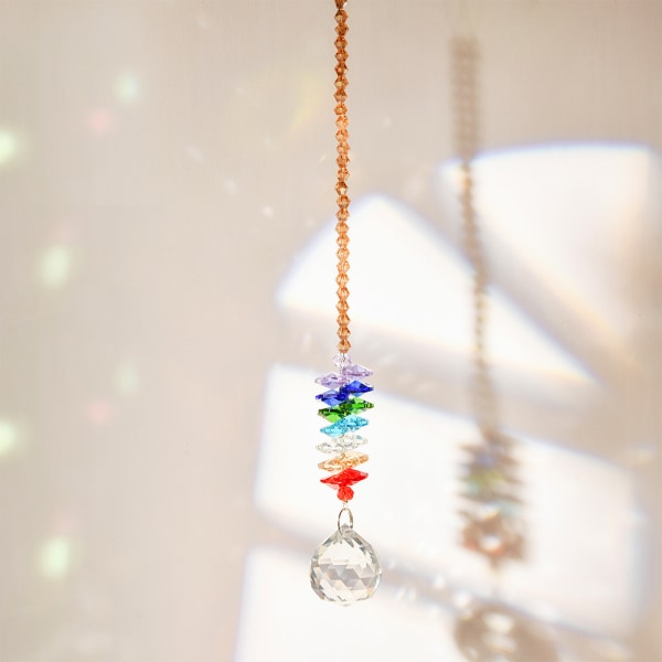 Rainbow Crystal Suncatcher riippuva koriste Octagon Chakra Penda