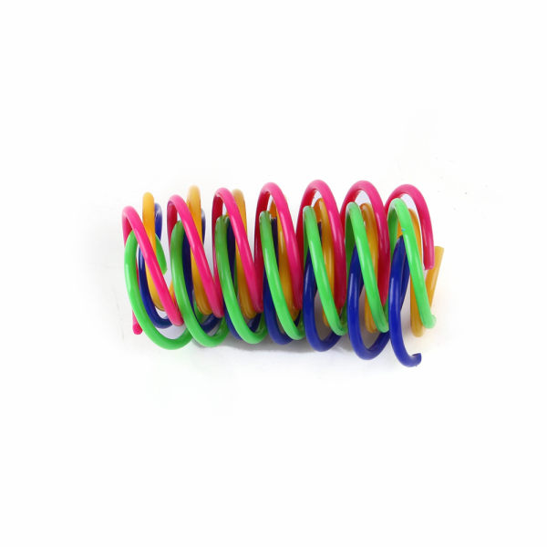 12 stk fargerike (tilfeldig farge) kattespringleker, interaktive katteleker, slitesterke plastfjærleker, nye kattungeleker
