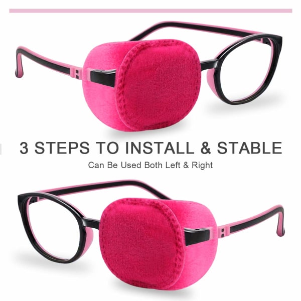 4 pakke rosa øyelapper for barn, jenter, gutter, høyre og venstre øye Pa