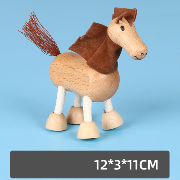 1 bit (ponny) Trägårdsdjurleksak - djurfigurer av trä