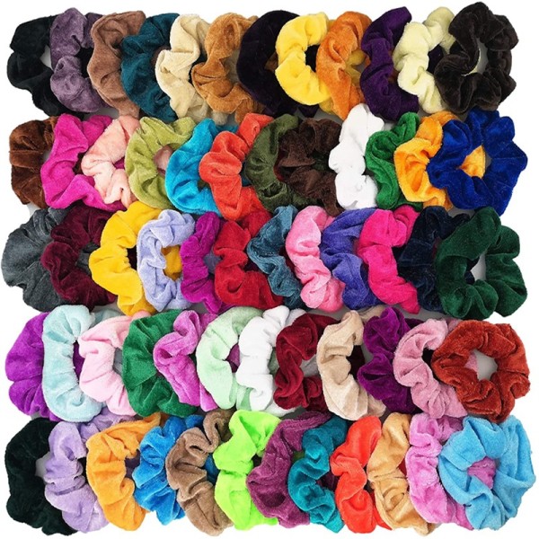 Pakke med 20 tilfeldig farge fløyel hår Scrunchies Elastisk hårbånd
