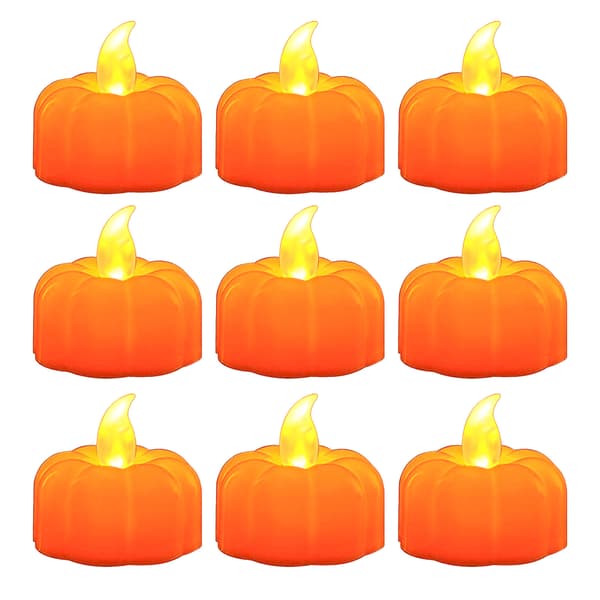 Halloween 12-pack LED-pumpa lampor, Jack-O'-Lantern, små Ora