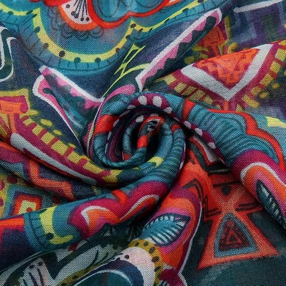 1PCS Boho Scarf för kvinnor Blommönster Blommigt tryck Lätt