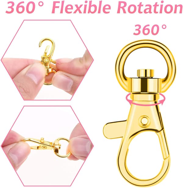 Guld nøglering til håndværk, 100 stk. nøglering hardware kit Inc