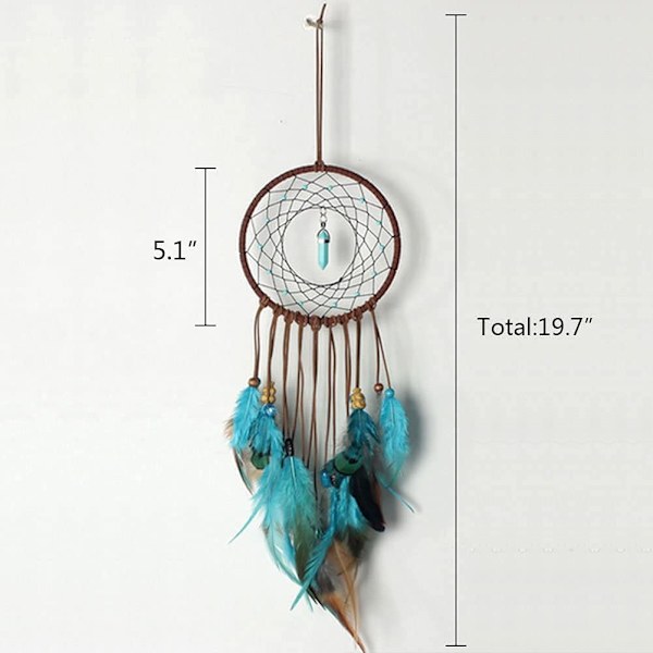 Forest Turquoise Dream Catchers - Håndlavet udsøgt fjerperle