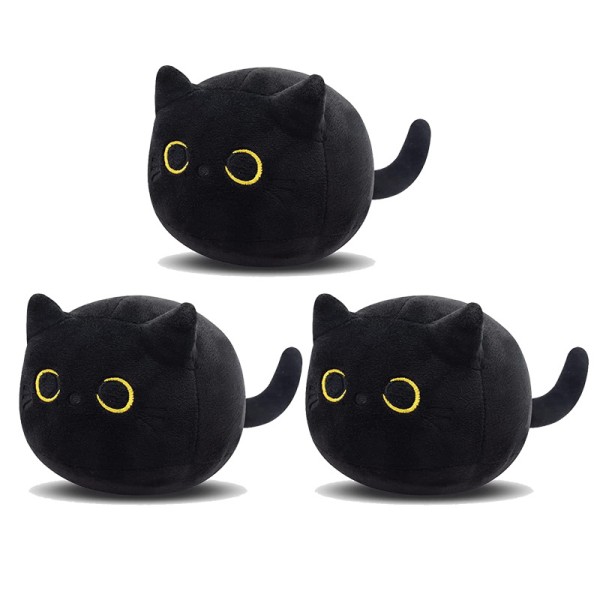 Musta kissa pehmo, söpö kissan täytetyt eläimet pehmo lapsille e957 | Fyndiq