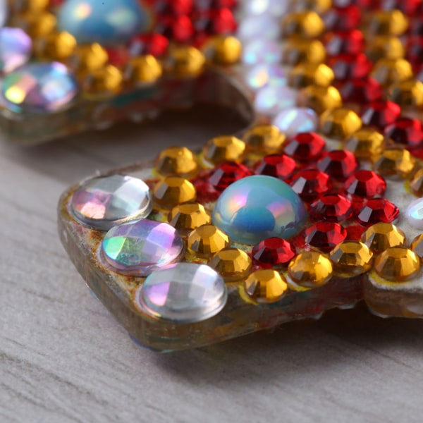 Fire-delt fugle DIY diamantmaleri nøglering vand diamant smerte