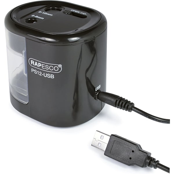 Sähköinen USB-kynän teroitin, musta