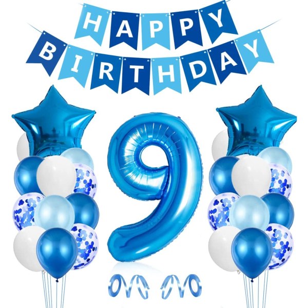9 vuotta vanha poika syntymäpäivä ilmapallo, sininen 9 vuotta vanha syntymäpäivä De