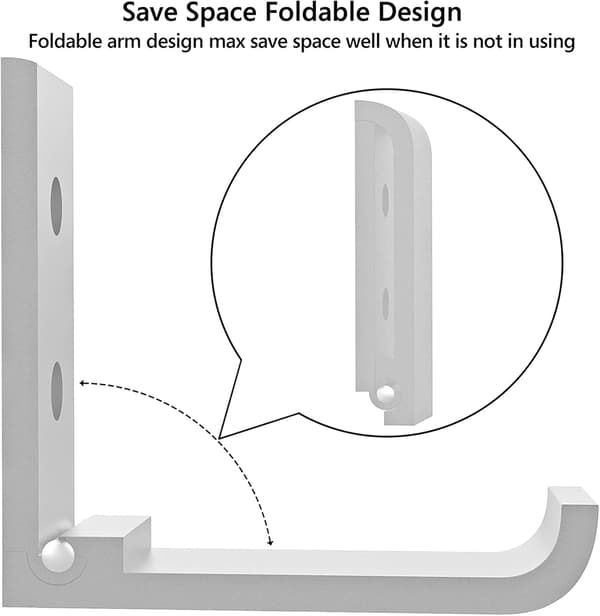 2 stk Foldable Headphone Wall Mount, Headphone Wall Mount, Stainle