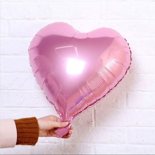 25 delar 18 (rosa) tum hjärtformad ballong för bröllopsförlovning