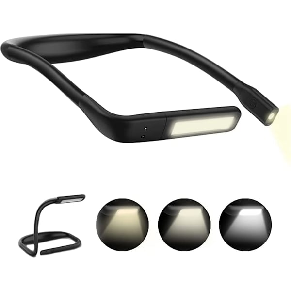 Genopladelig halslæsningslampe, foldbar LED-bordlampe 1800mAh, S