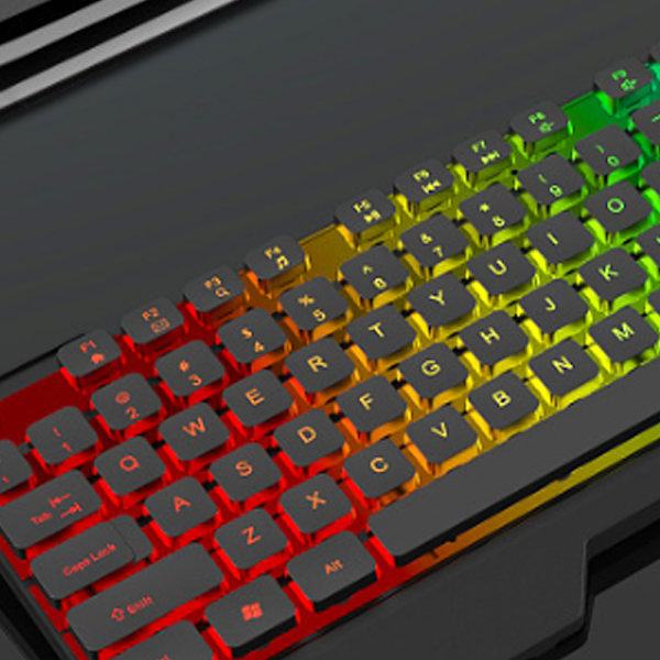 Trådbunden speltangentbord, LED-bakgrundsbelyst trådbunden mekanisk speltangentbord, multimediatangenter, USB-membrantangentbord - Spill Proof 104 standardtangenter för Windows stationär PC bärbar dator