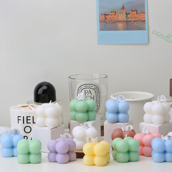 4 Rubiks Kub Doftljus - Vit - Freesiadoft