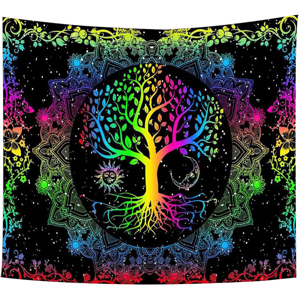 Tree Of Life Tapestry, Veggduk, Tapestry Veggdekor, Psykedelisk
