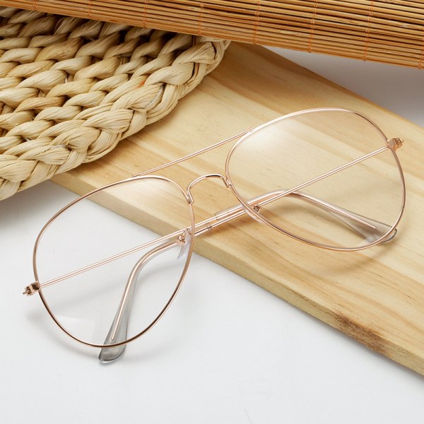Klassisk metall mote klar linse brilleinnfatning briller for kvinner
