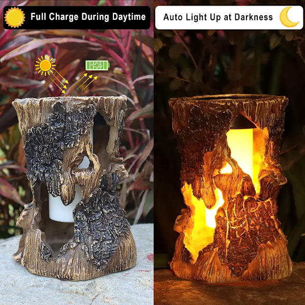 Solcellelanterner Udendørs Lys - Stump On Fire Torch Light, Solar P