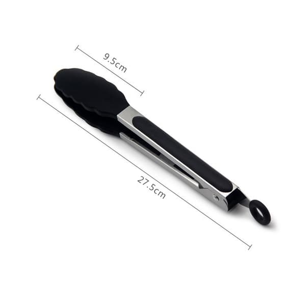 27,5 cm silikonista valmistettu tarjoilupihtien sarja (valkoinen)
