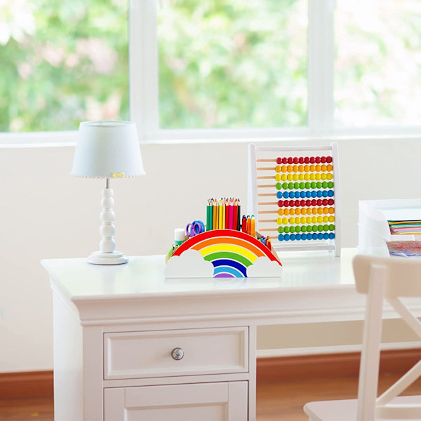 Træ Penneholder & Blyantholdere - Rainbow Supply Caddy Desk O