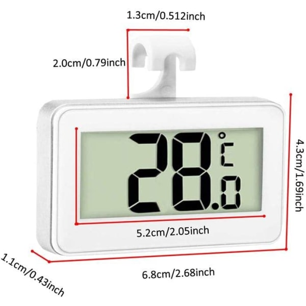 3X Køletermometer Digital Termometer Fryser Termometer