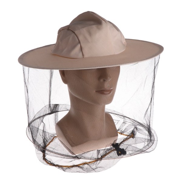Anti-mehiläinen hattu Mehiläishoidon suojahattu 1 kpl Vaaleanruskea c