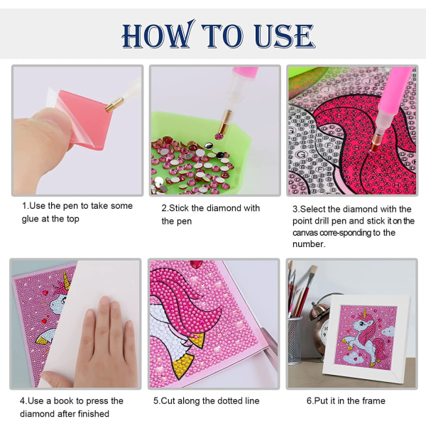 Unicorn5D Children Diamond Maling Cross Stitch Craft Kit, DIY C
