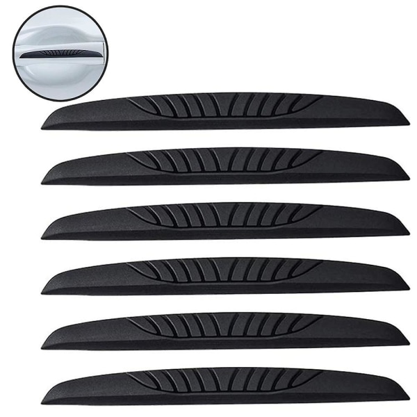 1 set med 6-pack svart anti-kollisionsplåster stötfångarskydd