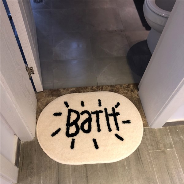 Vita badrumsmattor och mattor Oval söt badkar badmattor
