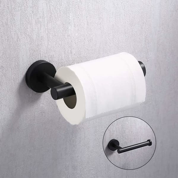 Mat sort toiletpapirholder til badeværelse, sæt med 2 SUS304 S