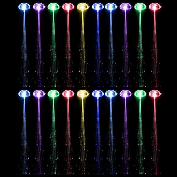 20 LED-hiuspidikettä, optiset kuituhiuspidikkeet juhlatarvikkeisiin