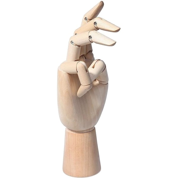 Realistisk artikuleret træmannequin håndmodel - 18 cm - højre