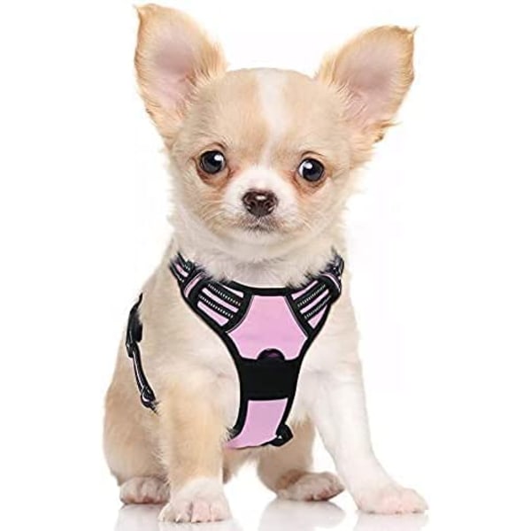 Pink-Dog Sele S Refleks Justerbar Hunde Sele med Front