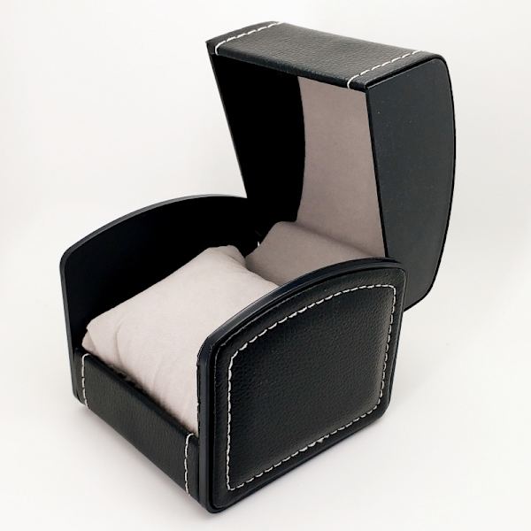 2PCS Kvadratisk Läderimitation Klockförvaringslåda Svart High End Simplic