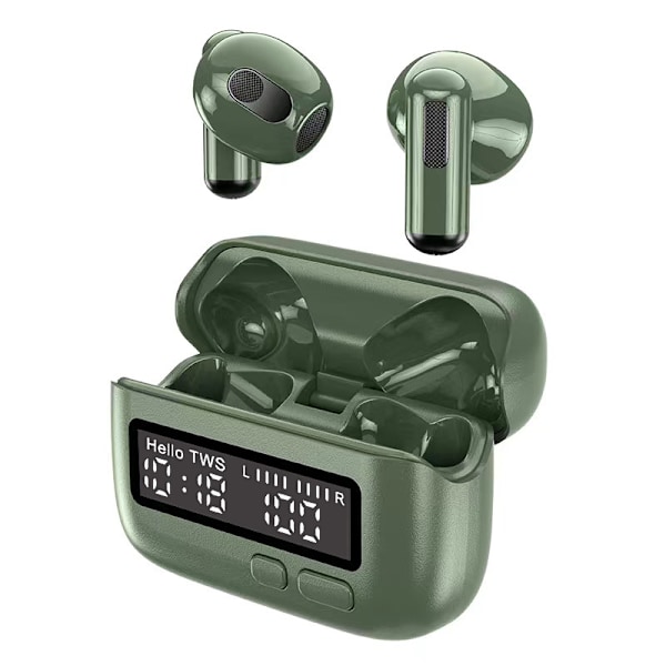 Bärbart Trådlöst Bluetooth Headset, Digital Klocka (Grön)