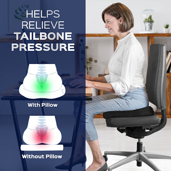 Kontor- og bilstolpute - Ergonomisk og ortopedisk memory foam-pute