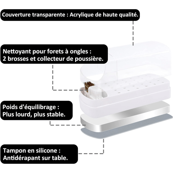 Stor negleboremaskineboks (indeholder ikke værktøj) Blå, 2 i 1 negleboremaskine